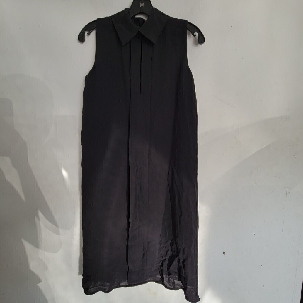 Adrianna Papell Black Sleeveless Collared Shift Cocktail Dress Size 2